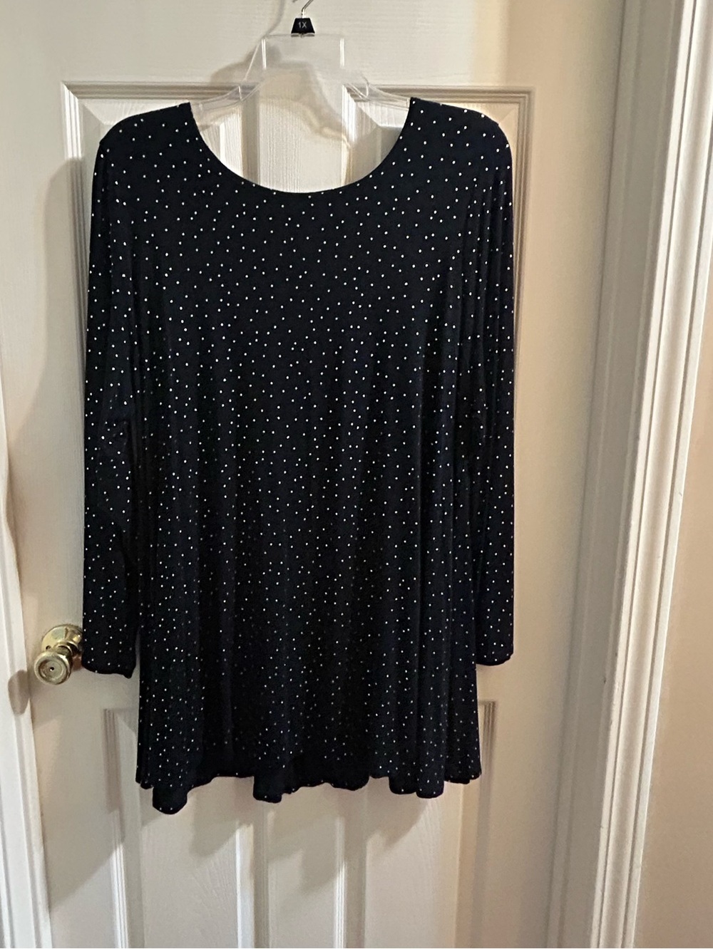 Lane Bryant Black Long Sleeve Rhinestone Swing Tunic
